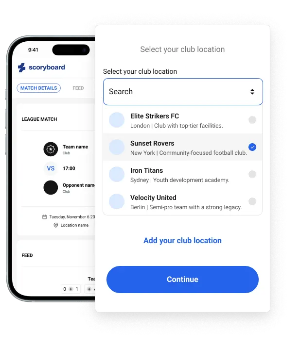 Match organization interface